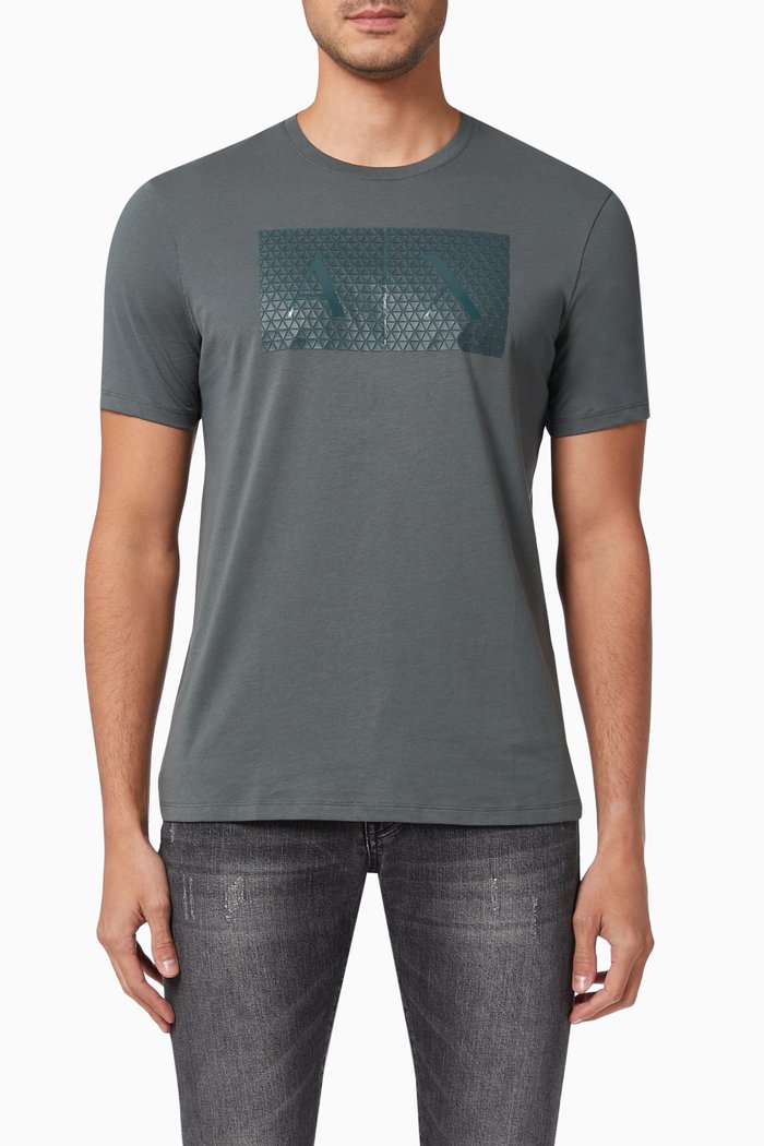 

Tessellated Logo T-Shirt in Jersey, Grey