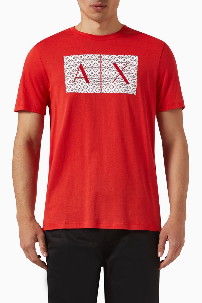 Tessellated Logo T-shirt in Cotton, Red