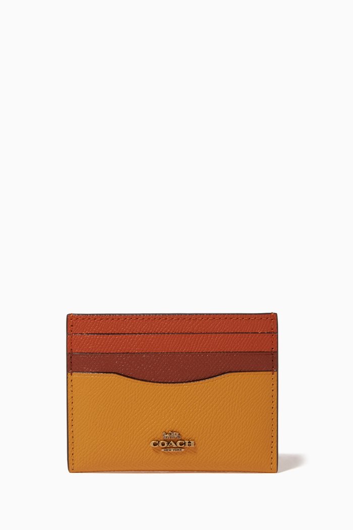

Card Case in Colour-block Leather, Multicolour