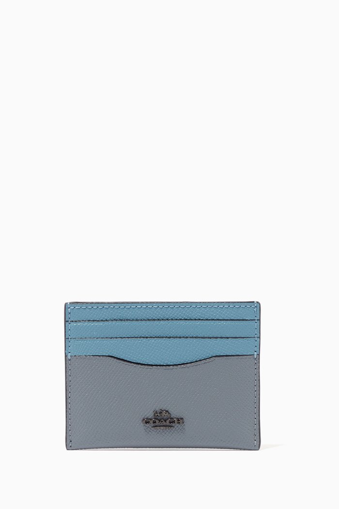 Card Case in Colourblock Leather, Multicolour