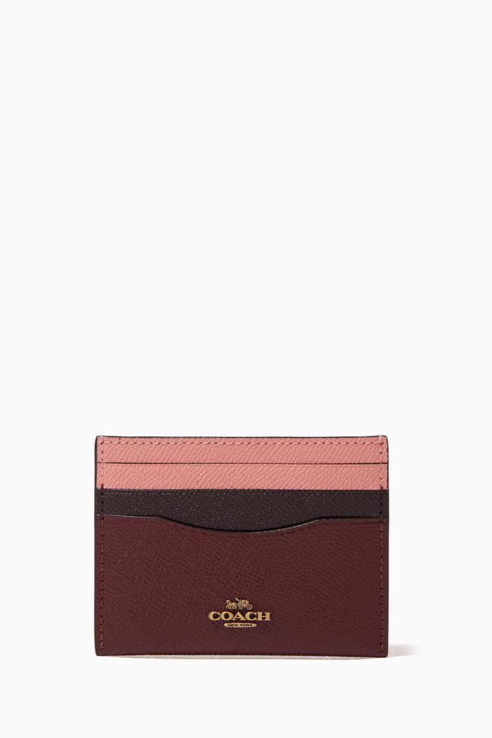 

Card Case in Colour-block Leather, Red