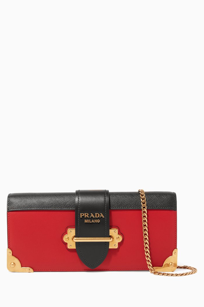 

Black & Red Cahier Leather Cross-Body Bag