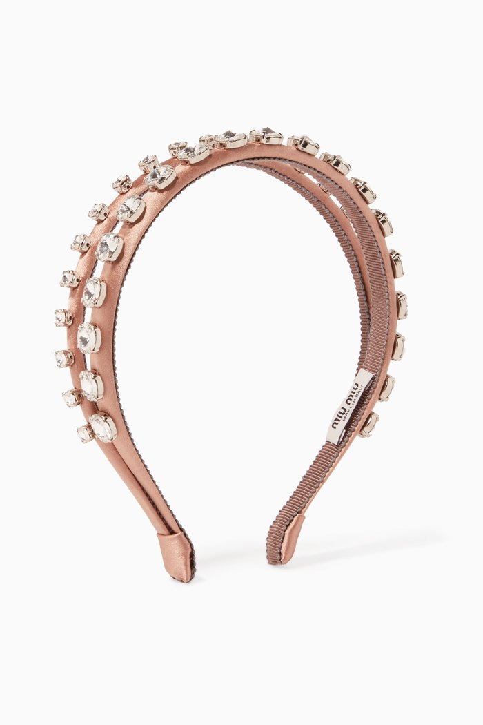 

Blush Crystal-Embellished Double Headband, Neutral