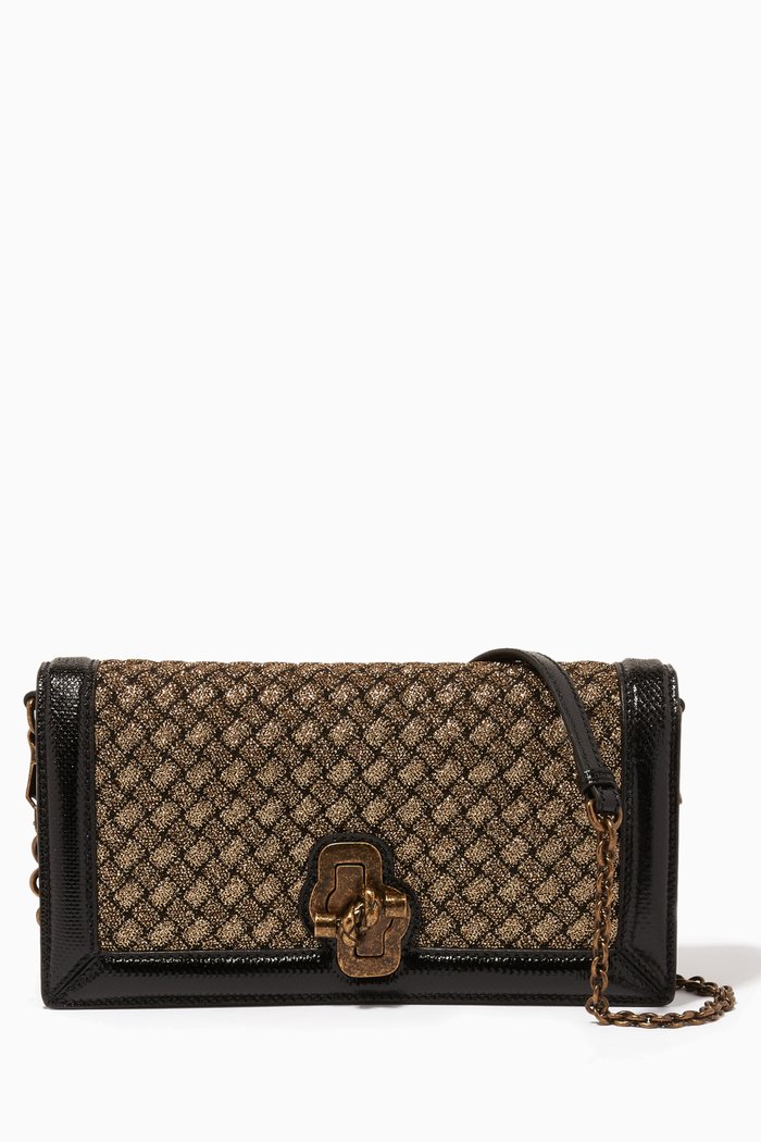 

Gold Intrecciato Knitted Karung Knot Clutch