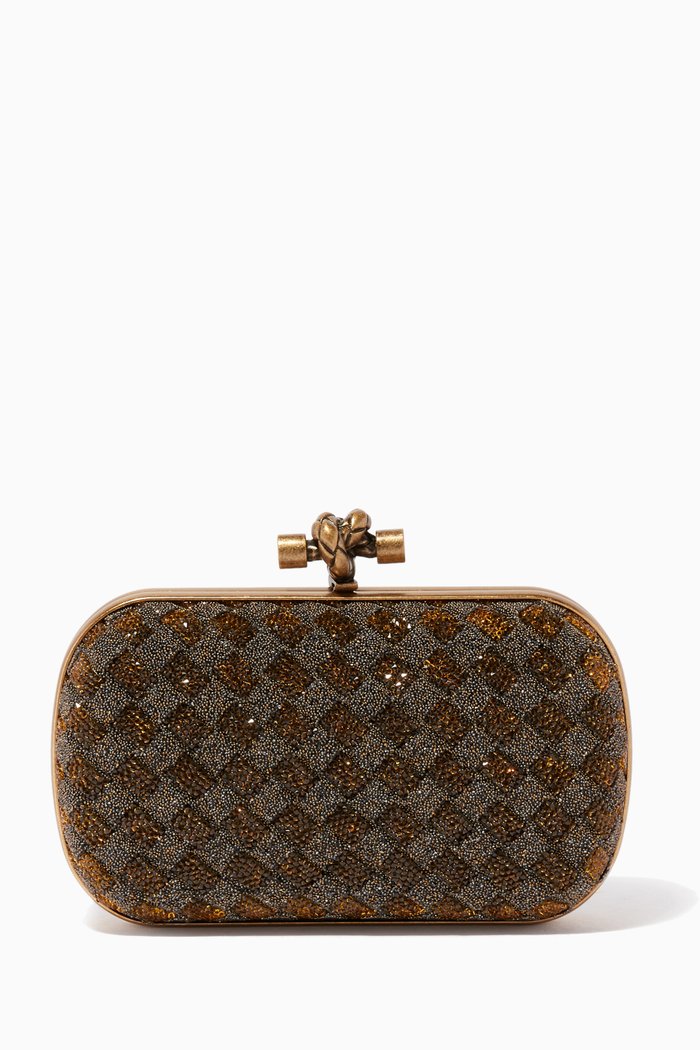 

Bronzo Crystal Knot Clutch, Gold