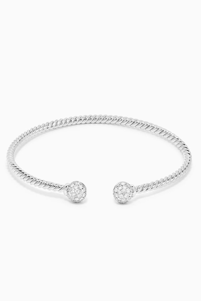 

Petite Solari Diamond Bead Bracelet in 18kt White Gold, Silver