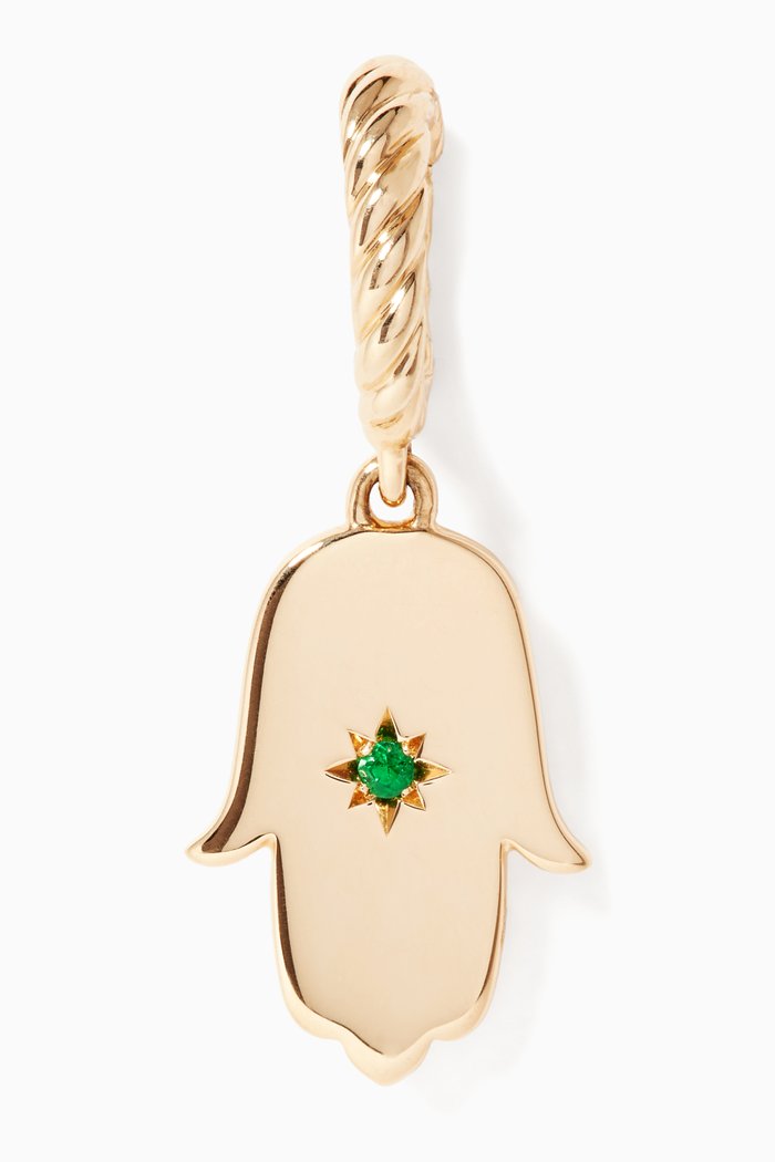 

Cable Collectibles® Emerald Hamsa Amulet in 18kt Yellow Gold
