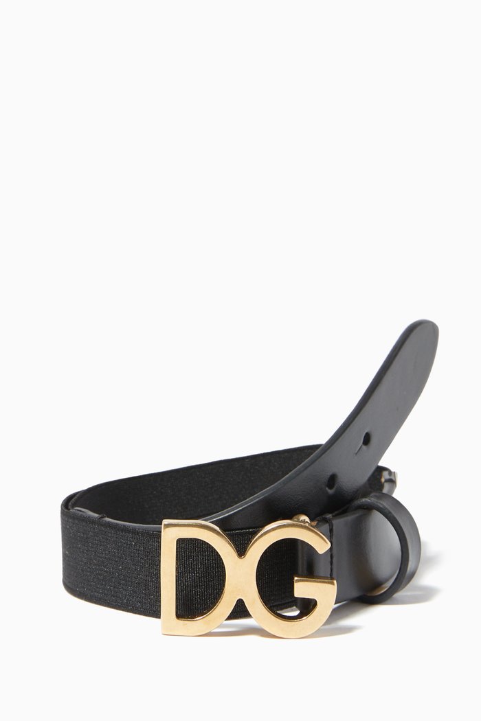 DG Stretch Tape & Leather Belt, Black