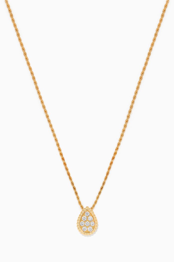 

Serpent Bohème Pendant with Pavé Diamonds in 18kt Yellow Gold, S Motif