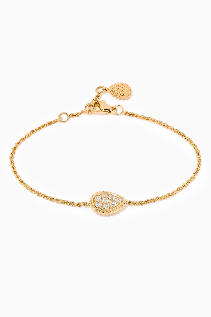 

Serpent Bohème Bracelet with Pavé Diamonds in 18kt Yellow Gold, S Motif