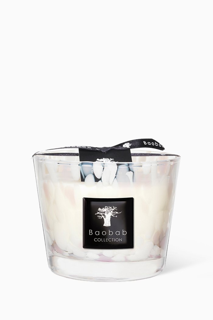 

Max 10 White Pearls Candle, Colourless