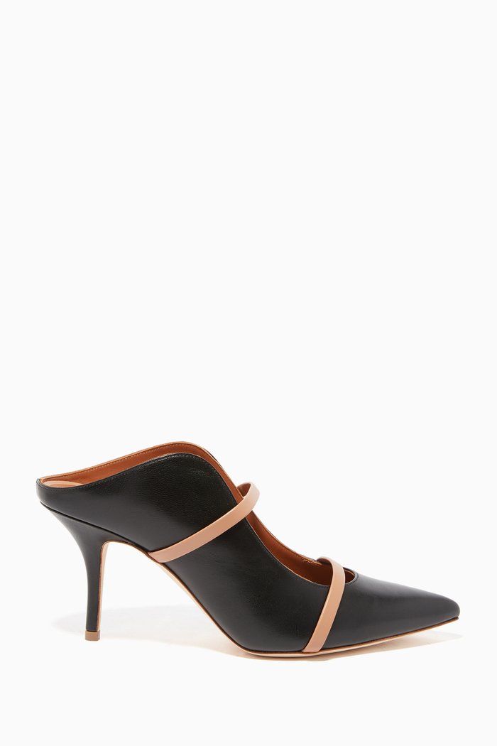 

Maureen Nappa Leather Mules, Black
