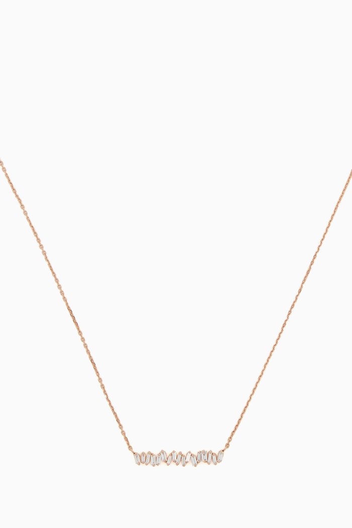 

Classic Fireworks Bar Diamond Necklace, Rose gold