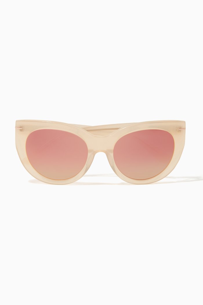 

Nude Cat-Eye Runway Sunglasses, Neutral