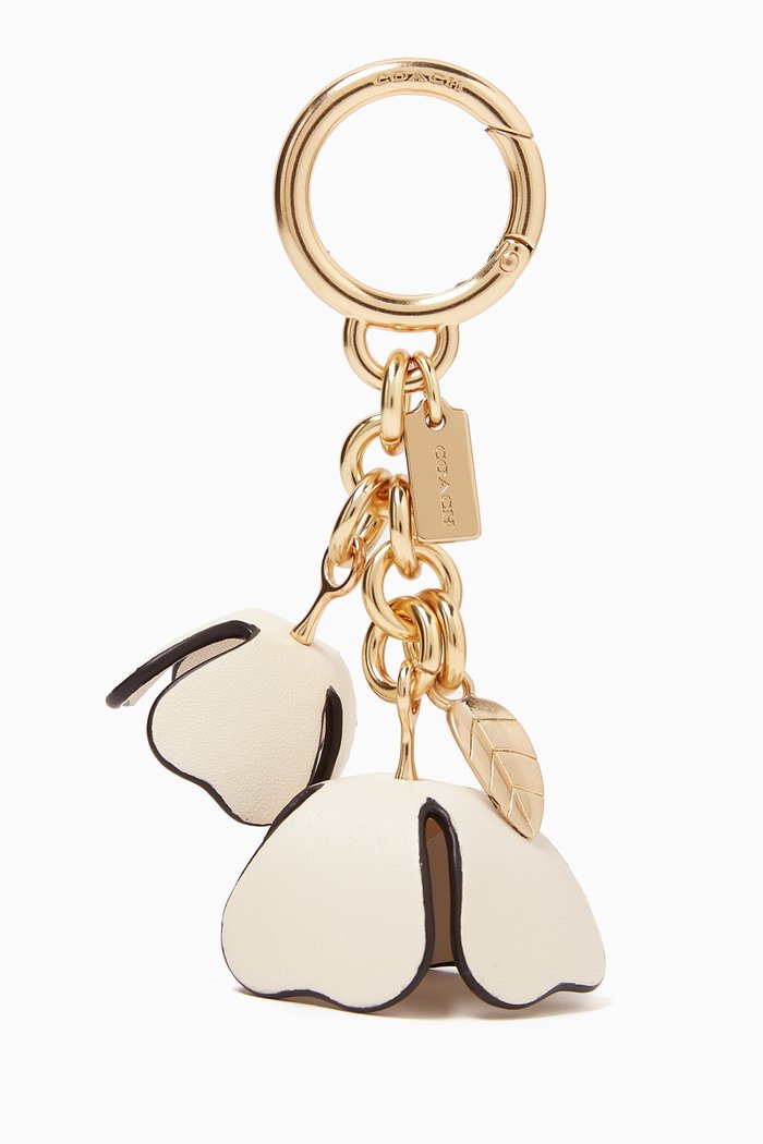 

Essential Tea Rose Bag Charm in Leather, White