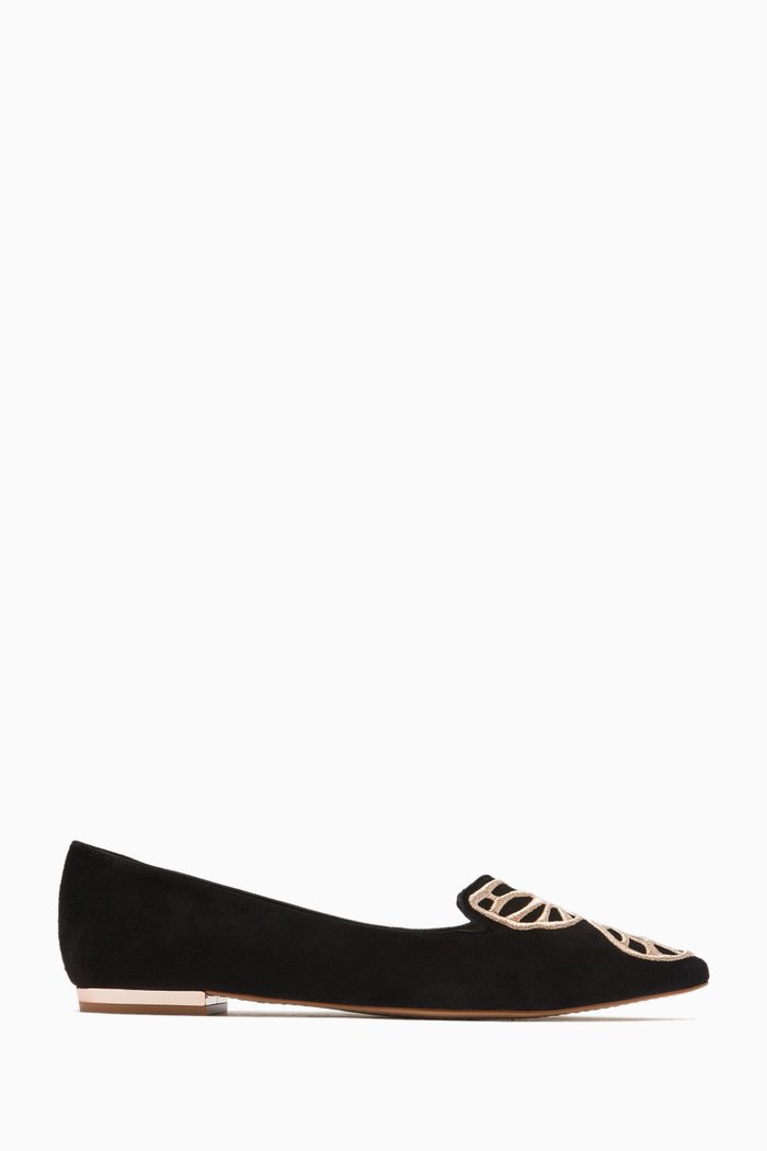 

Bibi Butterfly Ballerina Flats in Suede, Black