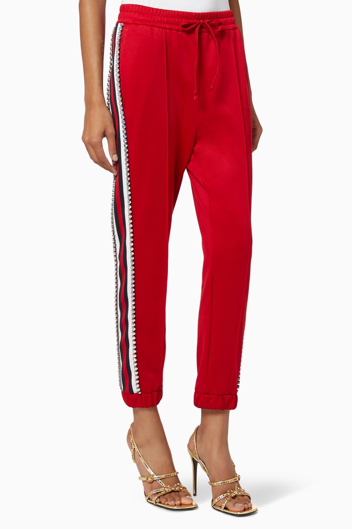 

Embellished Technical Jersey Track Pants, Multicolour