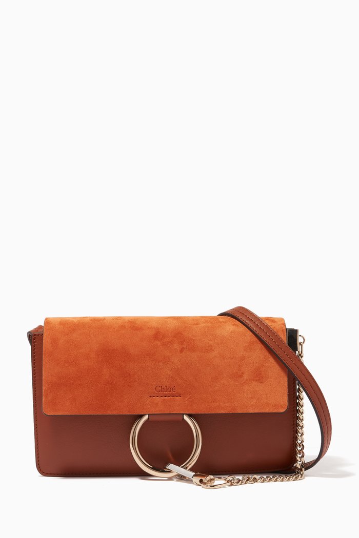 

Classic Tobacco Small Faye Suede Shoulder Bag, Brown