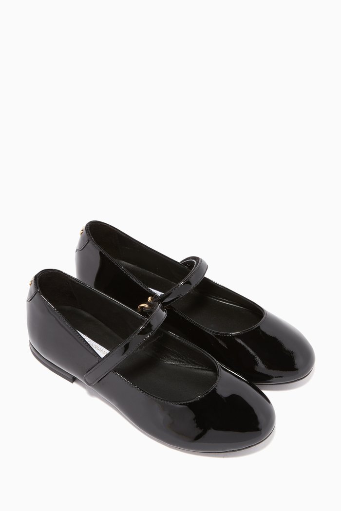 

Vernice Leather Ballet Flats, Black