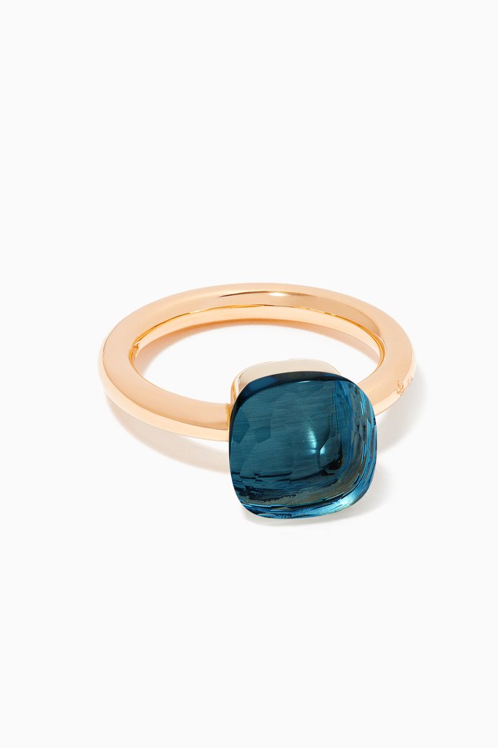 

Nudo Petite Ring with London Blue Topaz in 18kt Rose Gold