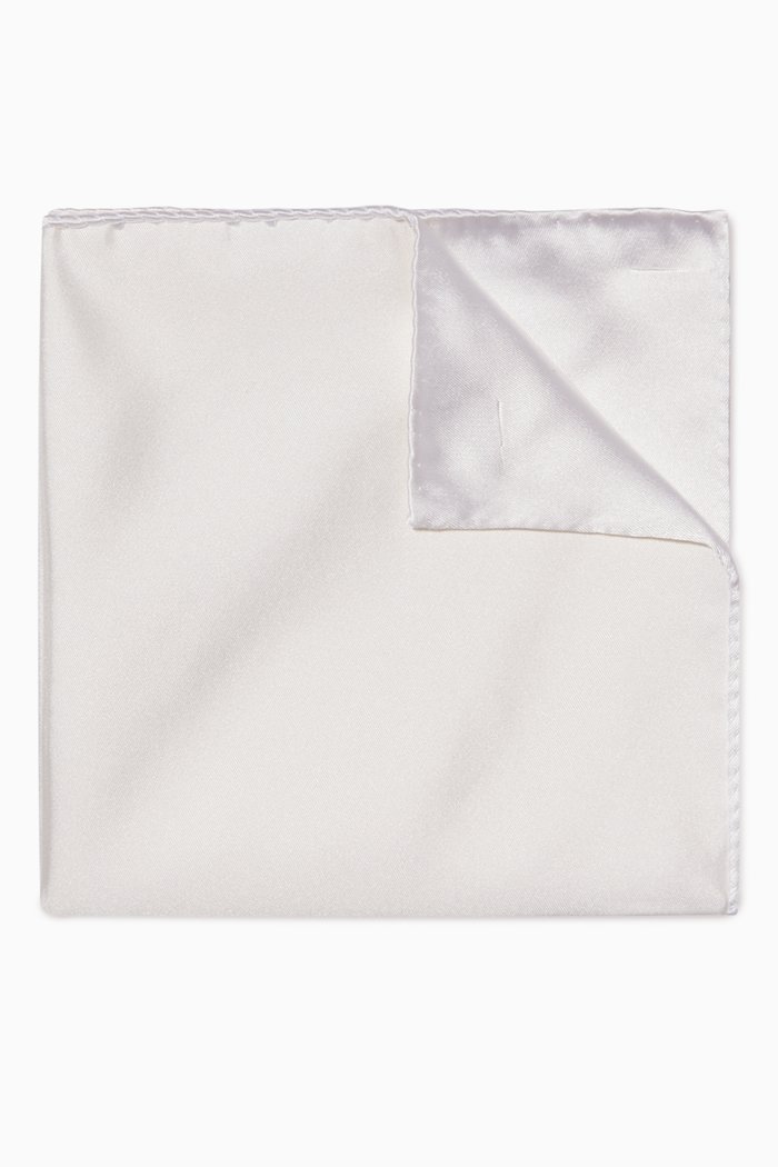 

Silk Satin Pocket Square, White