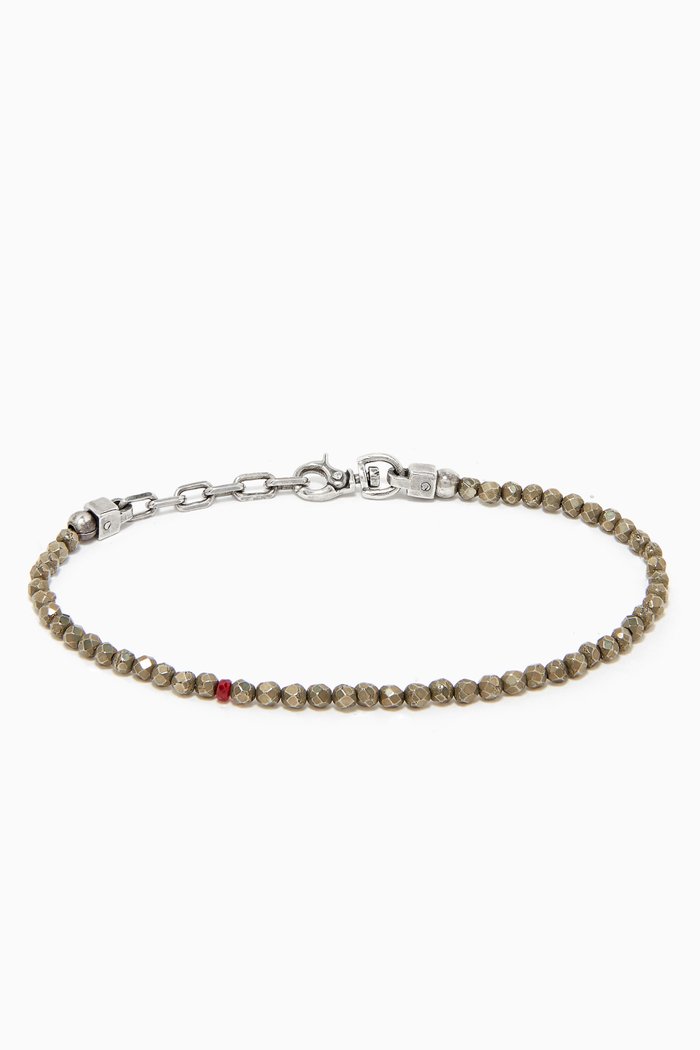 

Pyrite & Ruby Bracelet in Sterling Silver