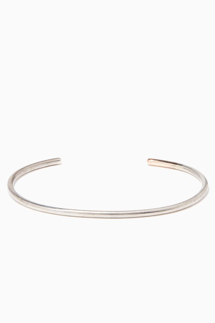 

Silver 10 Gauge Cuff with Rose Gold Tip