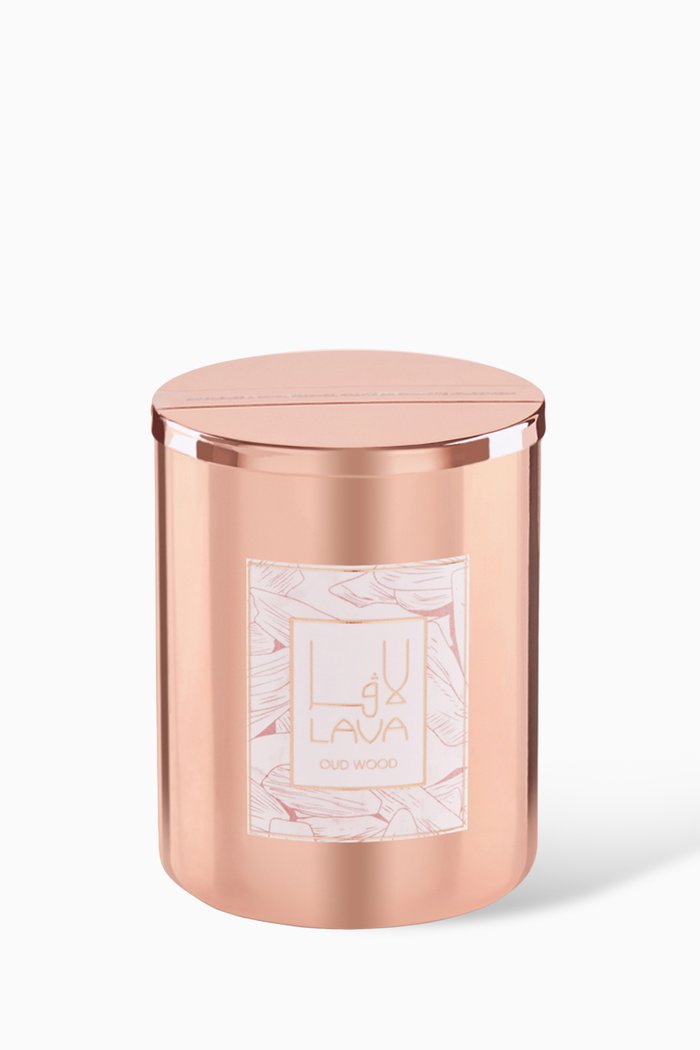 

Oud Wood Metal Container Candle, 330g, Gold