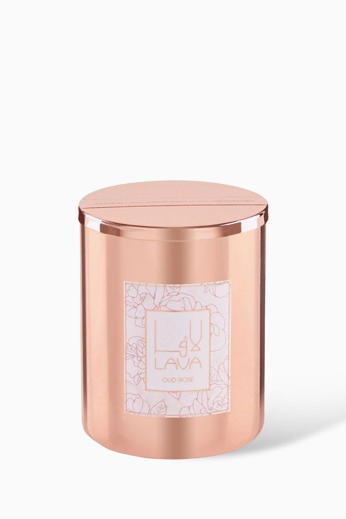 

Oud Rose Metal Container Candle, 330g, Gold