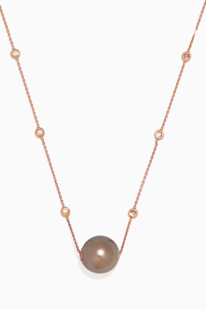 

Rose-Gold, Diamond & Pearl Link Of Love Necklace