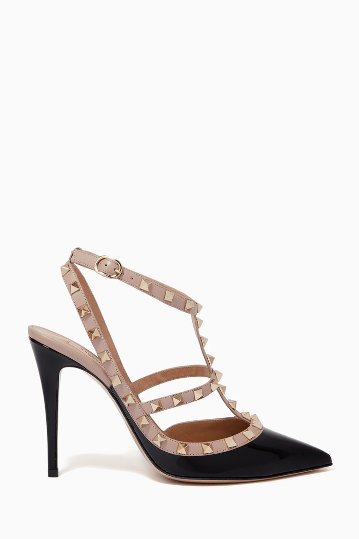 

Rockstud 100 Pumps in Leather, Black