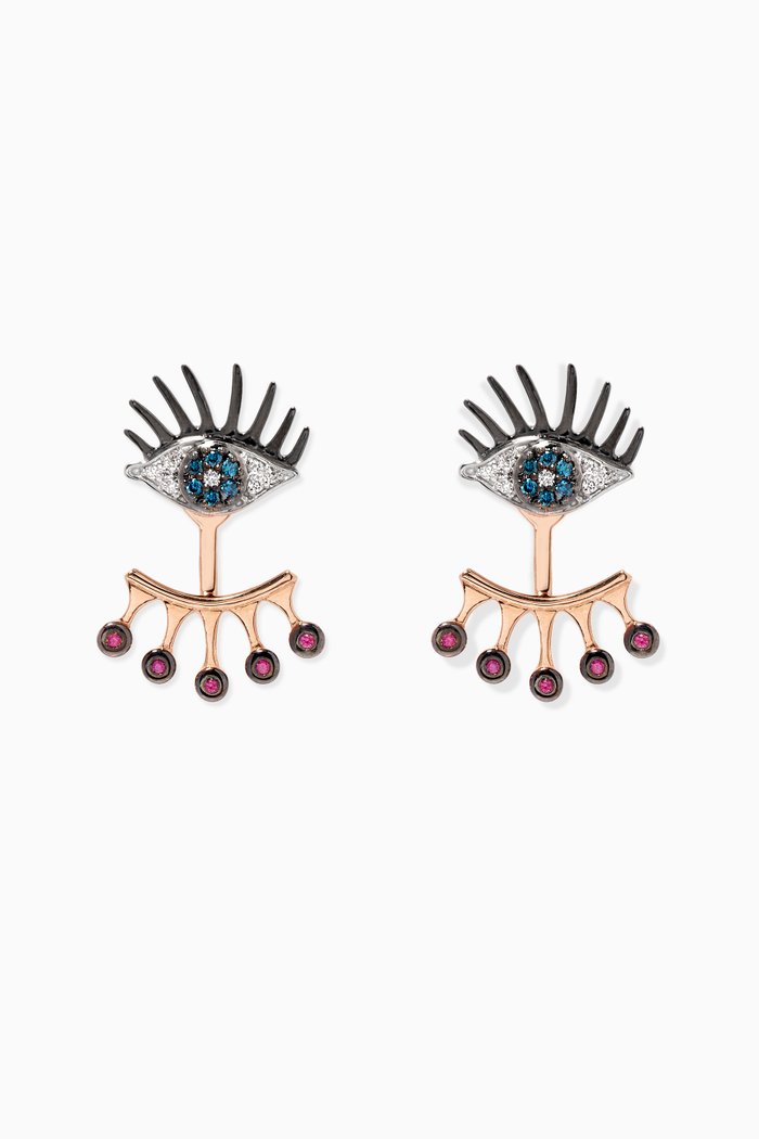 Rose-Gold & Eye Light Ear Jacket