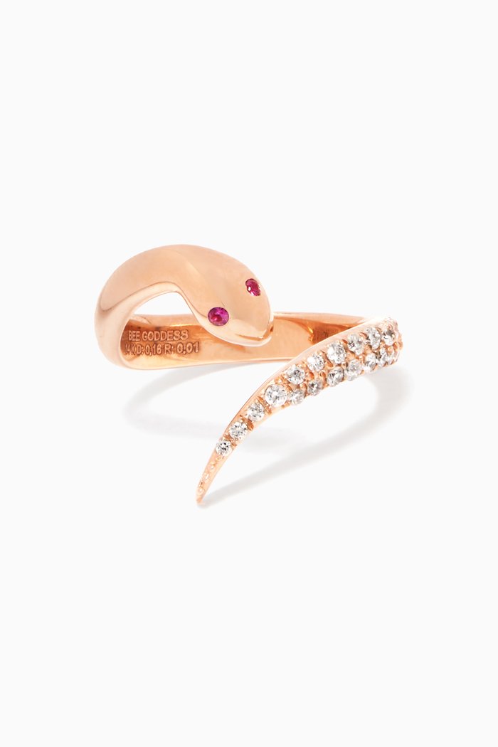 Rose-Gold & Diamond Serpent Midi Ring