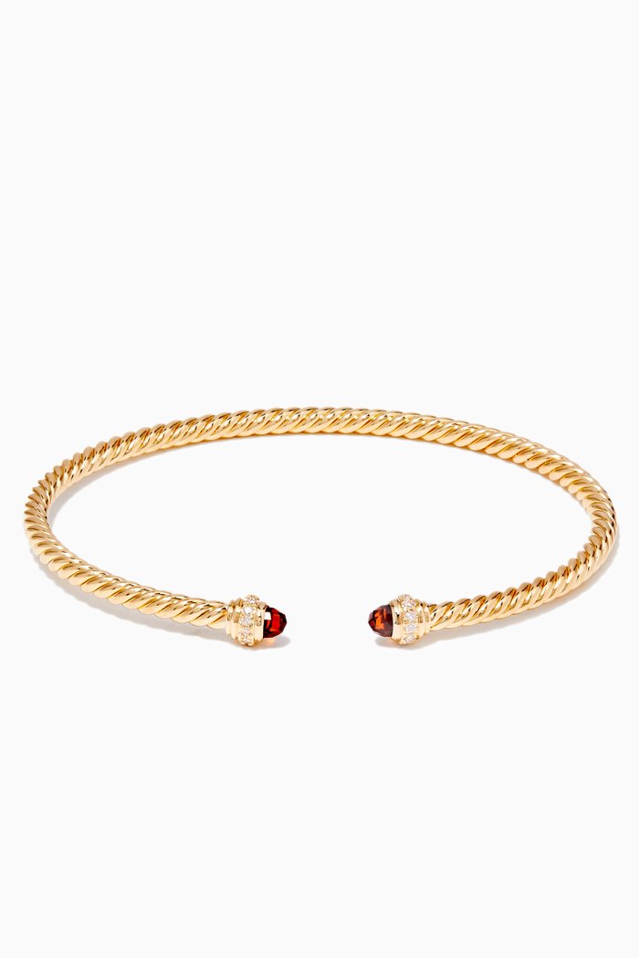 Gold & Citrine Cable Spira Bracelet, Yellow