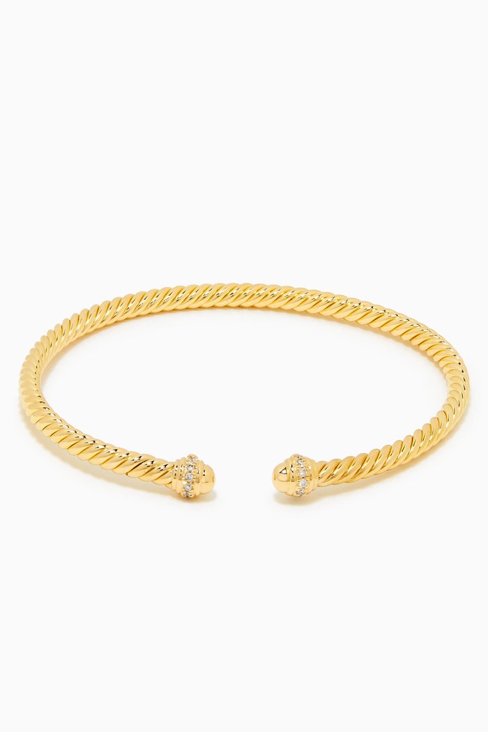 

Cable Spira® Diamond Bracelet in 18kt Yellow Gold, 3mm
