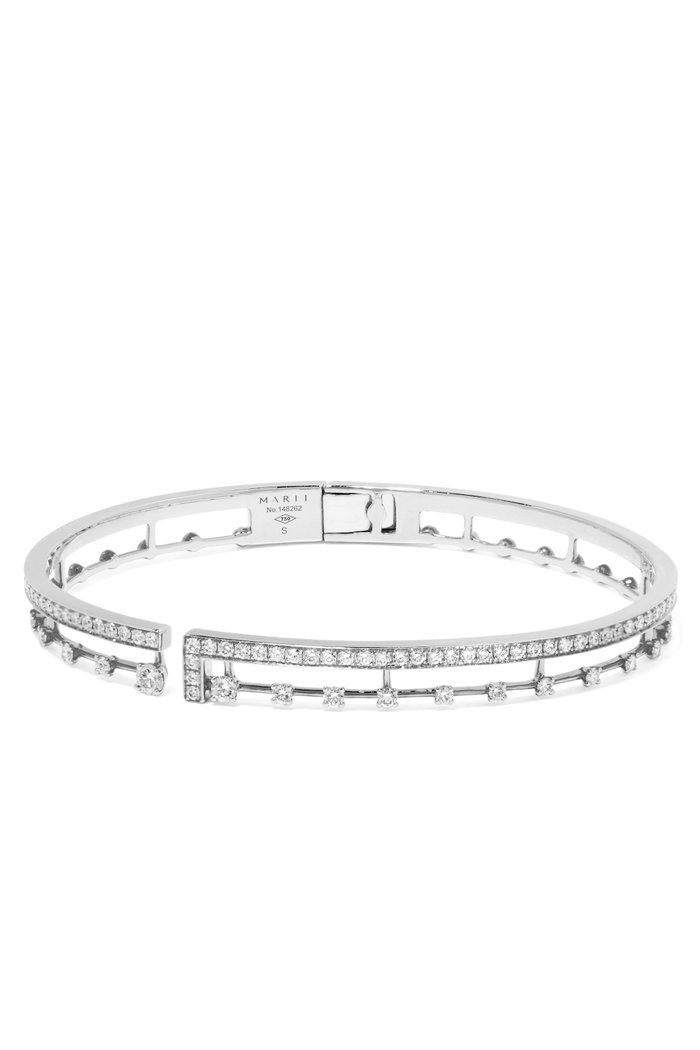 

White-Gold & Diamond Avenue Bangle, Silver
