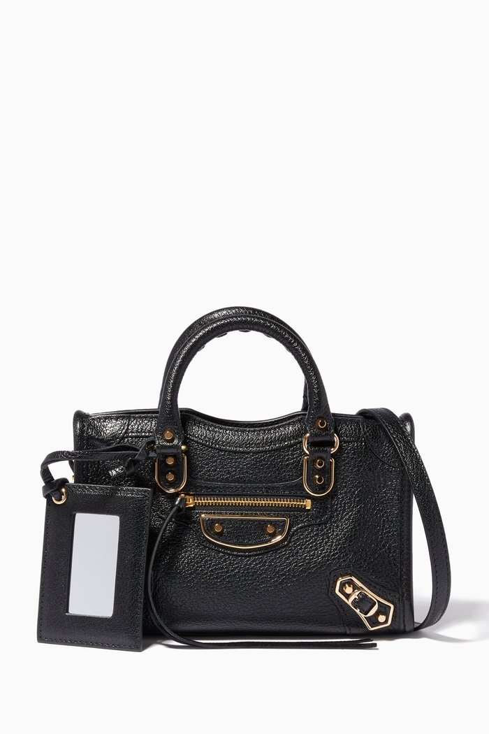 

Black Nano Classic Metallic Edge City Cross-Body Bag