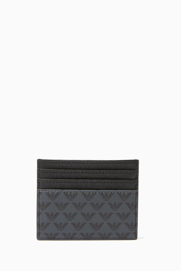 

Eagle Logo Leather Cardholder, Black