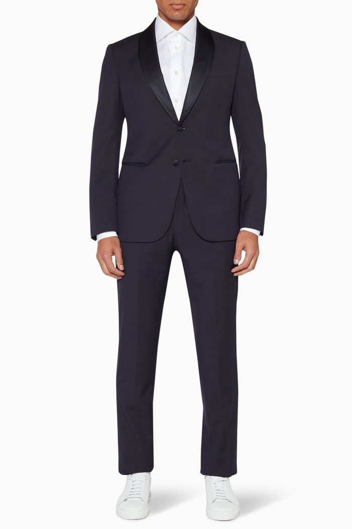 

Textured Slim-Fit Suit, Blue