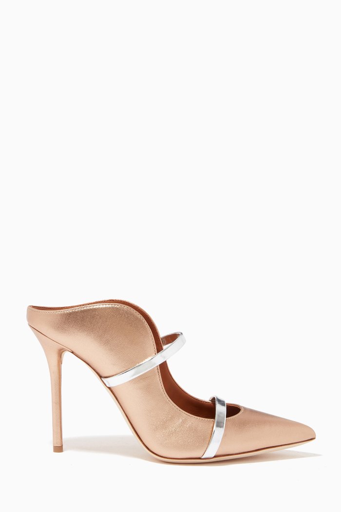 

Maureen 100 Mules in Metallic Nappa, Gold