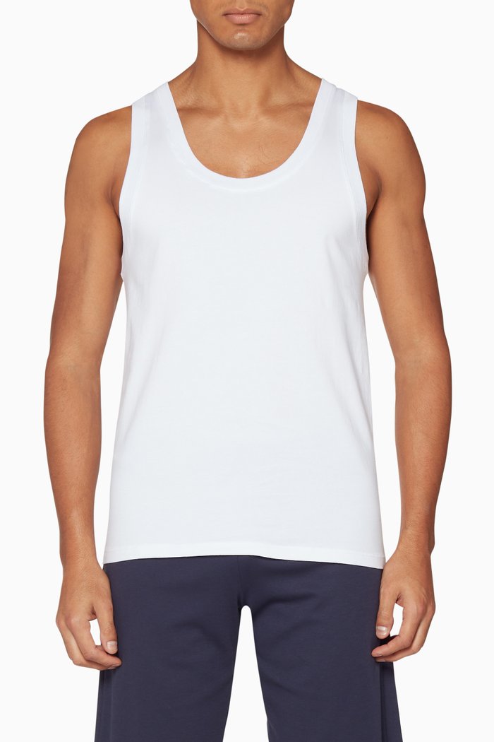 

White Sleeveless Tanks, 2-Pack