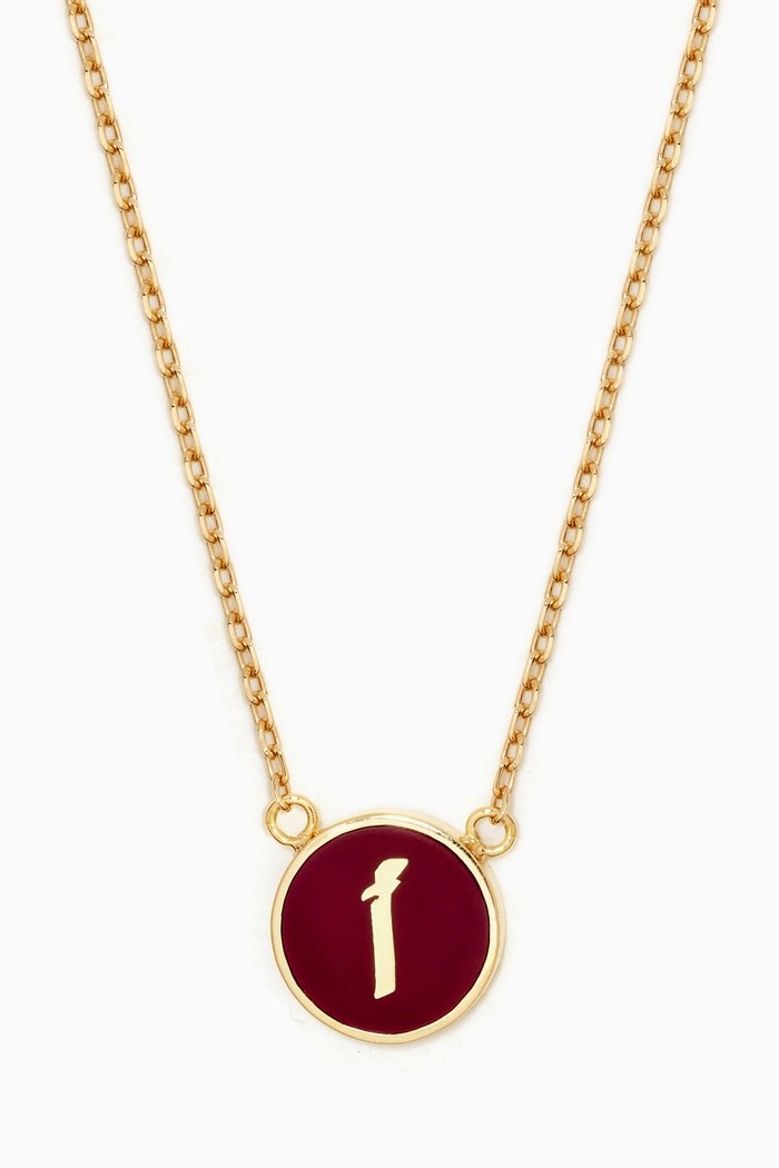 

Mina "Alef" Enamel Necklace in 18kt Yellow Gold, Purple