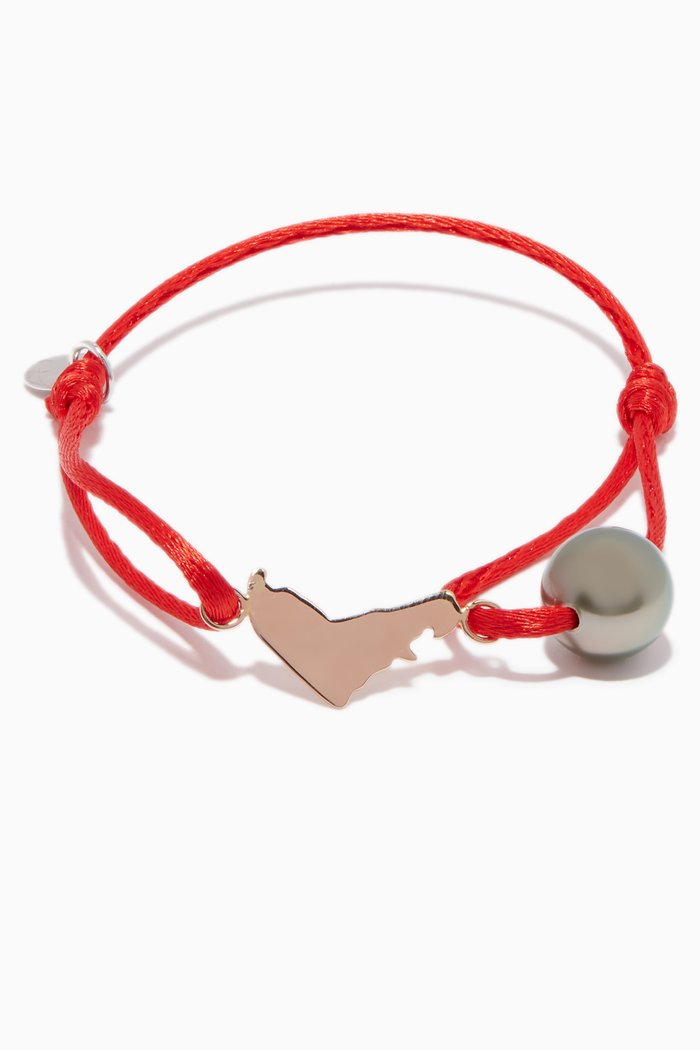 

Red Pearl & Rose-Gold Charm Bracelet