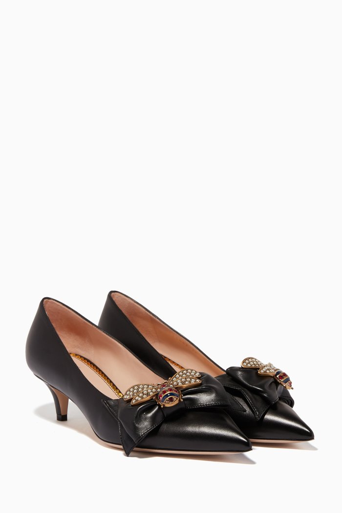 

Black Queen Margaret Bow Embellished Pumps