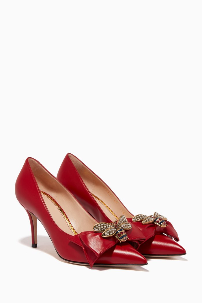 Red Queen Margaret Bow Embellished Pumps