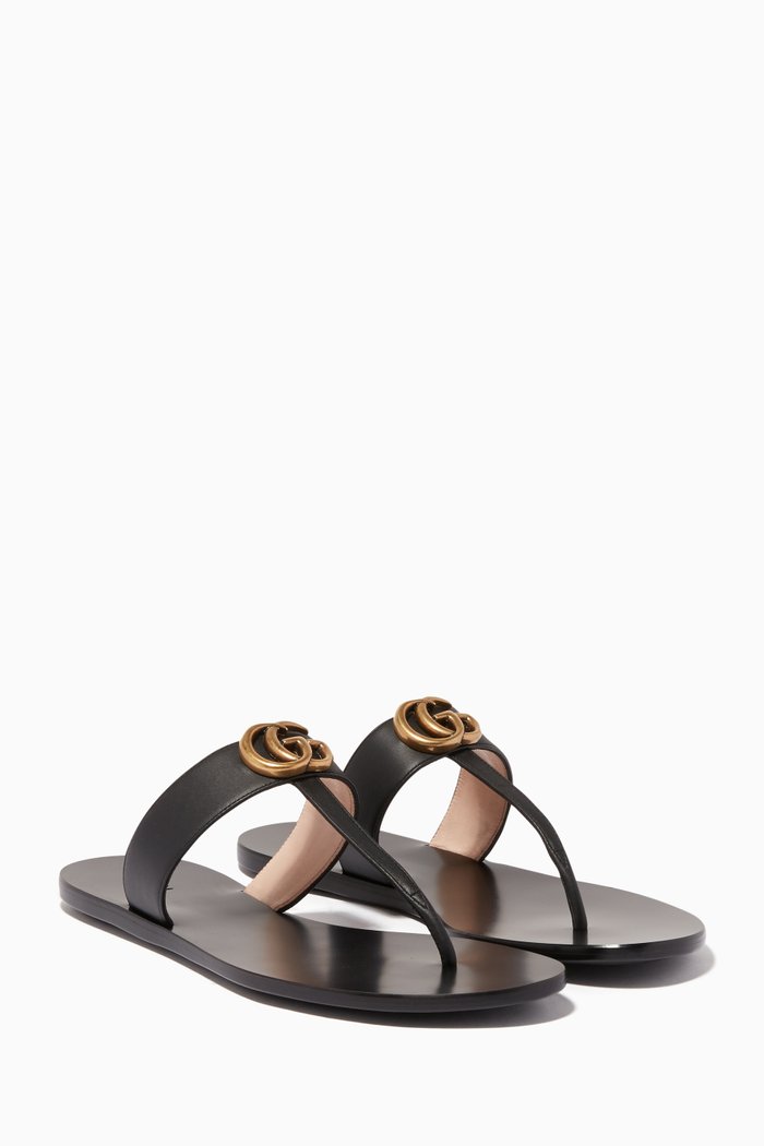 

Black Marmont GG Leather Sandals