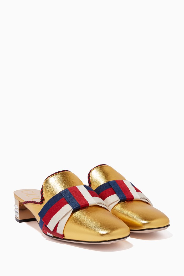 

Metallic Gold Sylvie Crystal Loafers