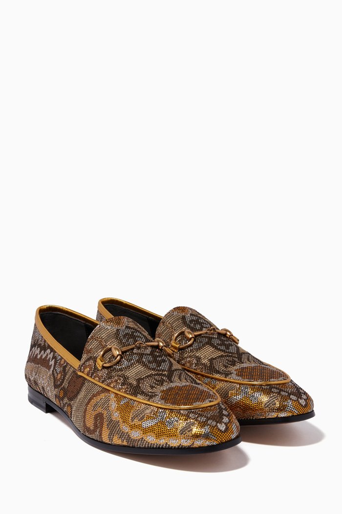 

Gold Jacquard Jordaan Loafers