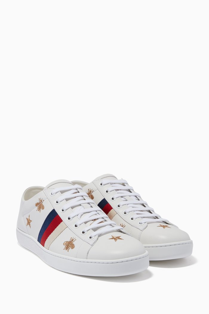 

White Ace Sylvie Bee & Star Embroidered Sneakers