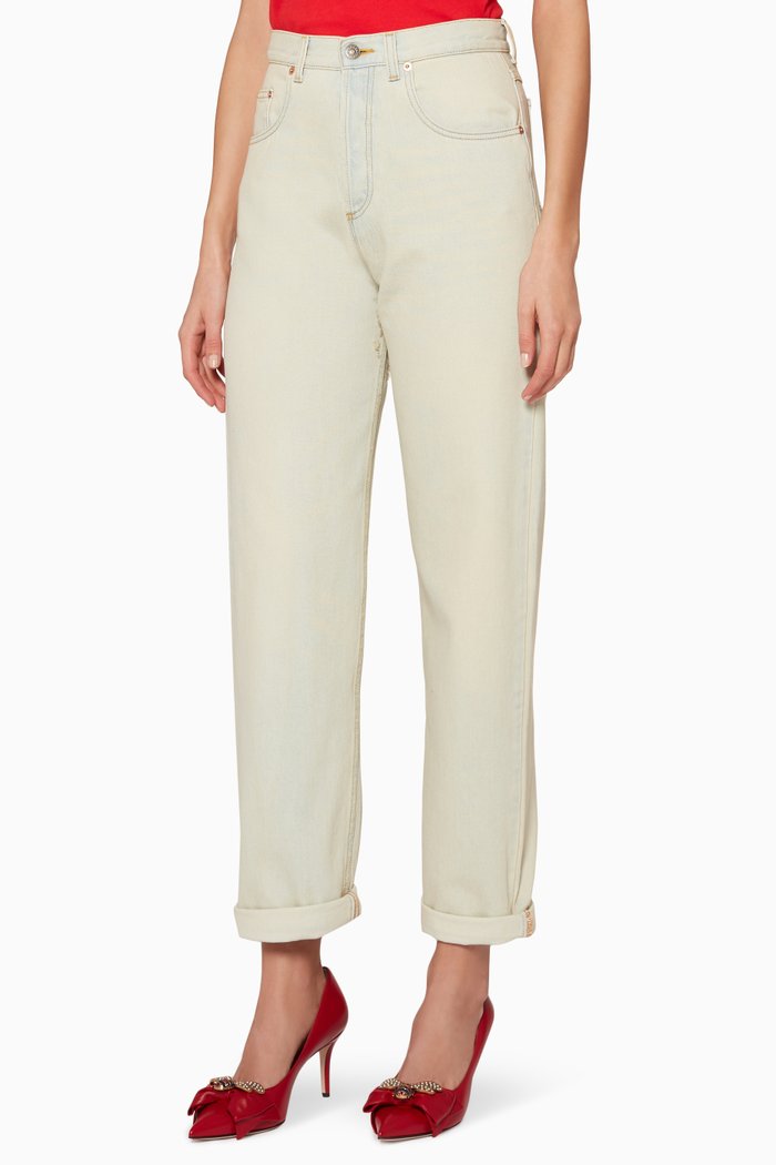 

Light-Blue Stonewashed Denim Pants, Multicolour